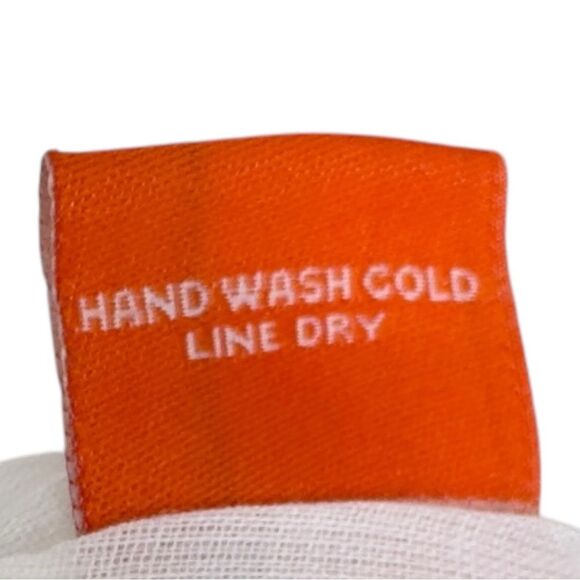 Oliphant Leela White Blue Ruffle Cross Back Sleeveless Midi Dress. NEW. Small. - Picture 15 of 16